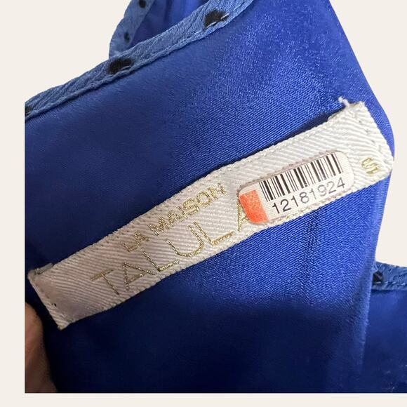 La Maison Talulah Sorrento Blue Polka Dot Print Sweetheart Midi Dress Size S - Picture 14 of 14